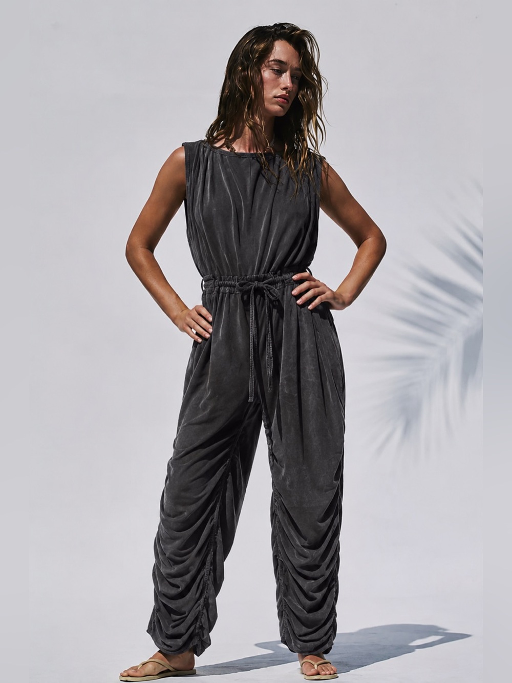 Free People Mixed Media One Piece Jumpsuit